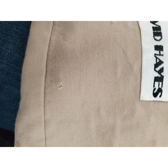 Vtg 80's DAVID HAYES Neiman Marcus 100% Wool Tan Blazer Jacket Sz 12 - Picture 5 of 7